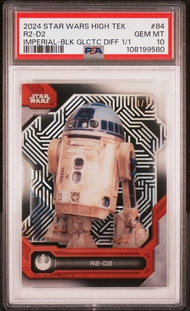 2024 TOPPS STAR WARS HIGH TEK #84 R2-D2 IMPERIAL-BLACK DIFFRACTOR GALACTIC 1/1 2024 TOPPS STAR WARS HIGH TEK #84 R2-D2 IMPERIAL-BLACK DIFFRACTOR GALACTIC 1/1