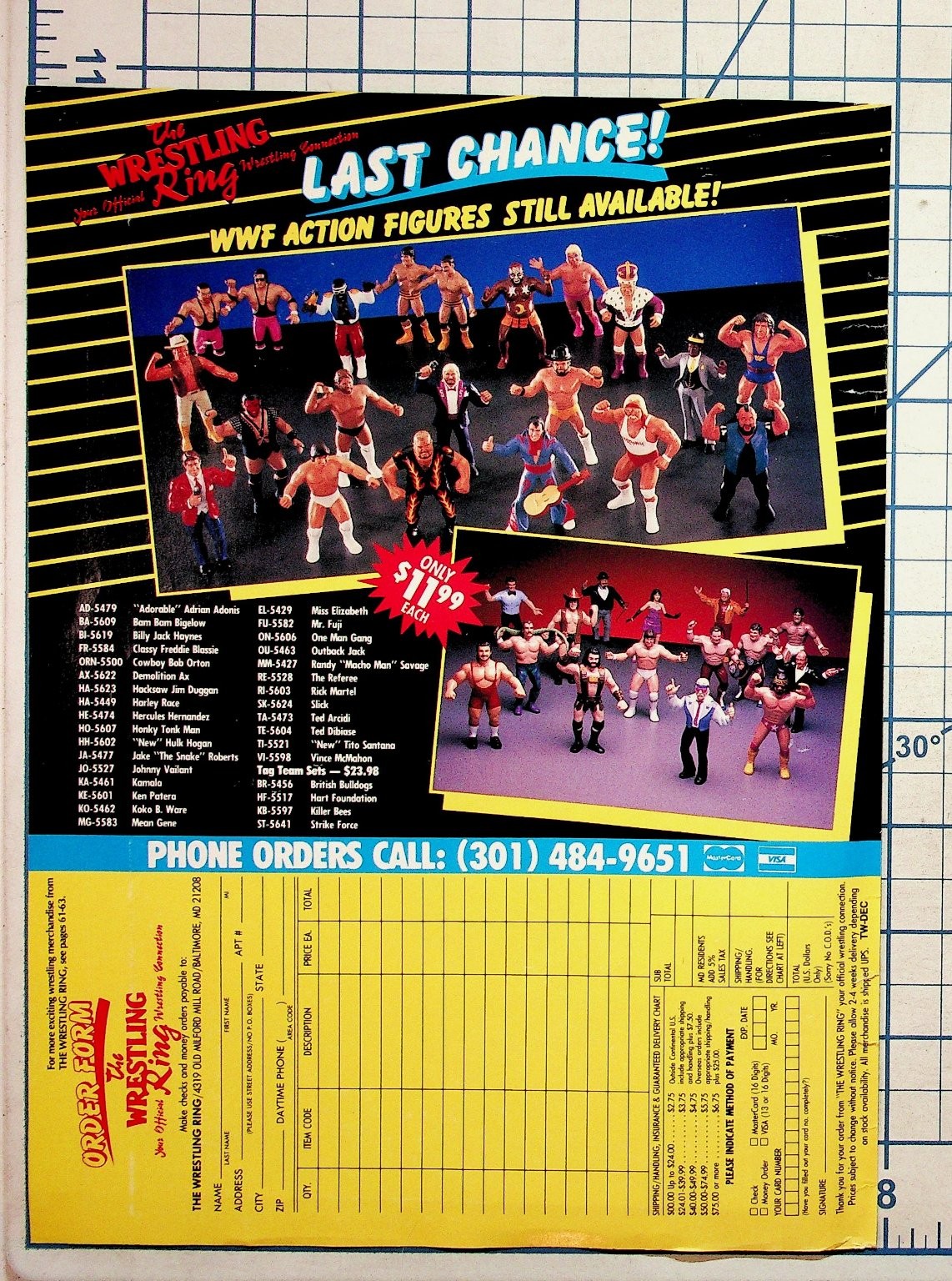 1989 WWF Wrestling Ring Magazine Ad - Action Figures Hulk Hogan Macho Man