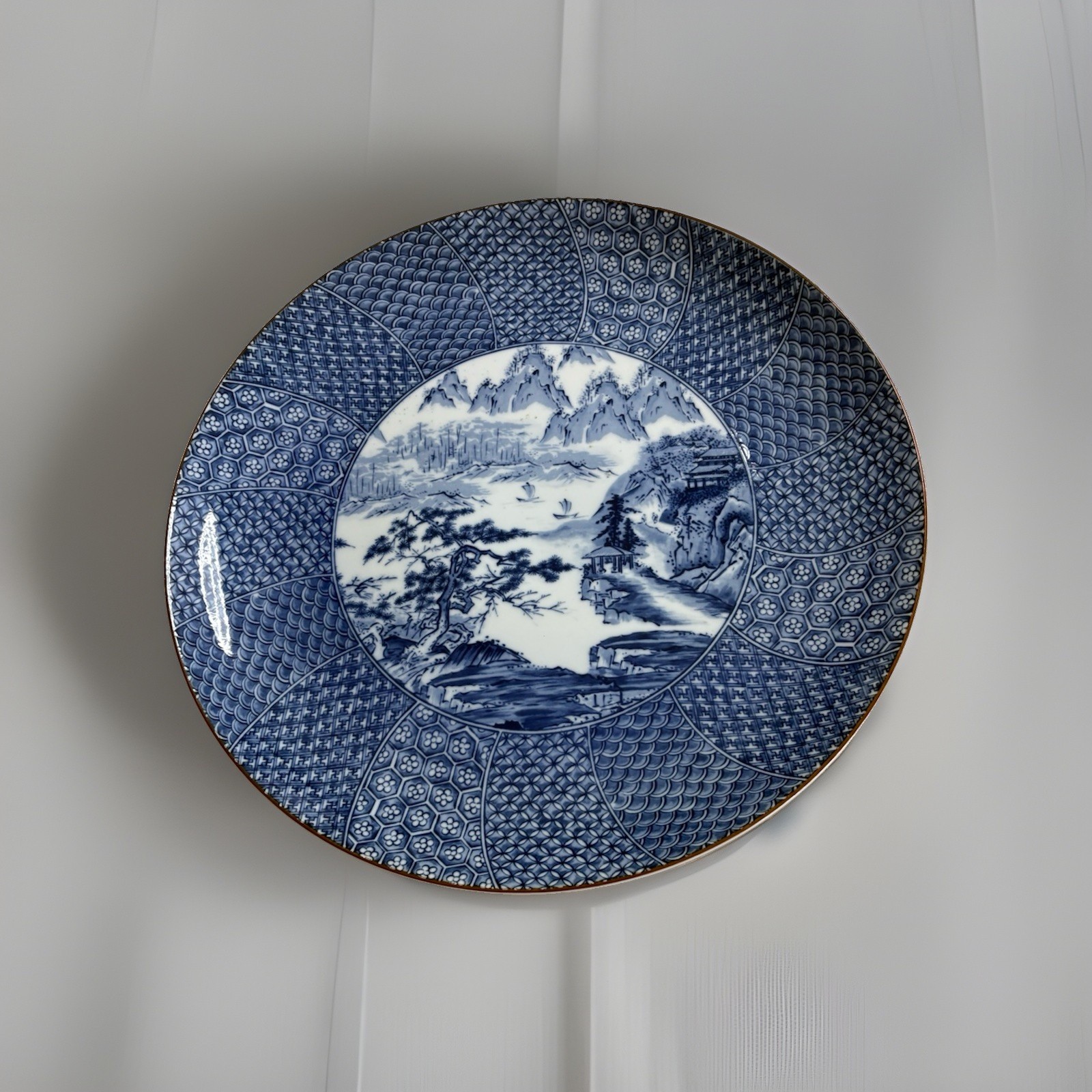VTG Kuzan Kiln Mono Ware Porcelain Japanese Sometsuke Samsuni Collection Plate VTG Kuzan Kiln Mono Ware Porcelain Japanese Sometsuke Samsuni Collection Plate