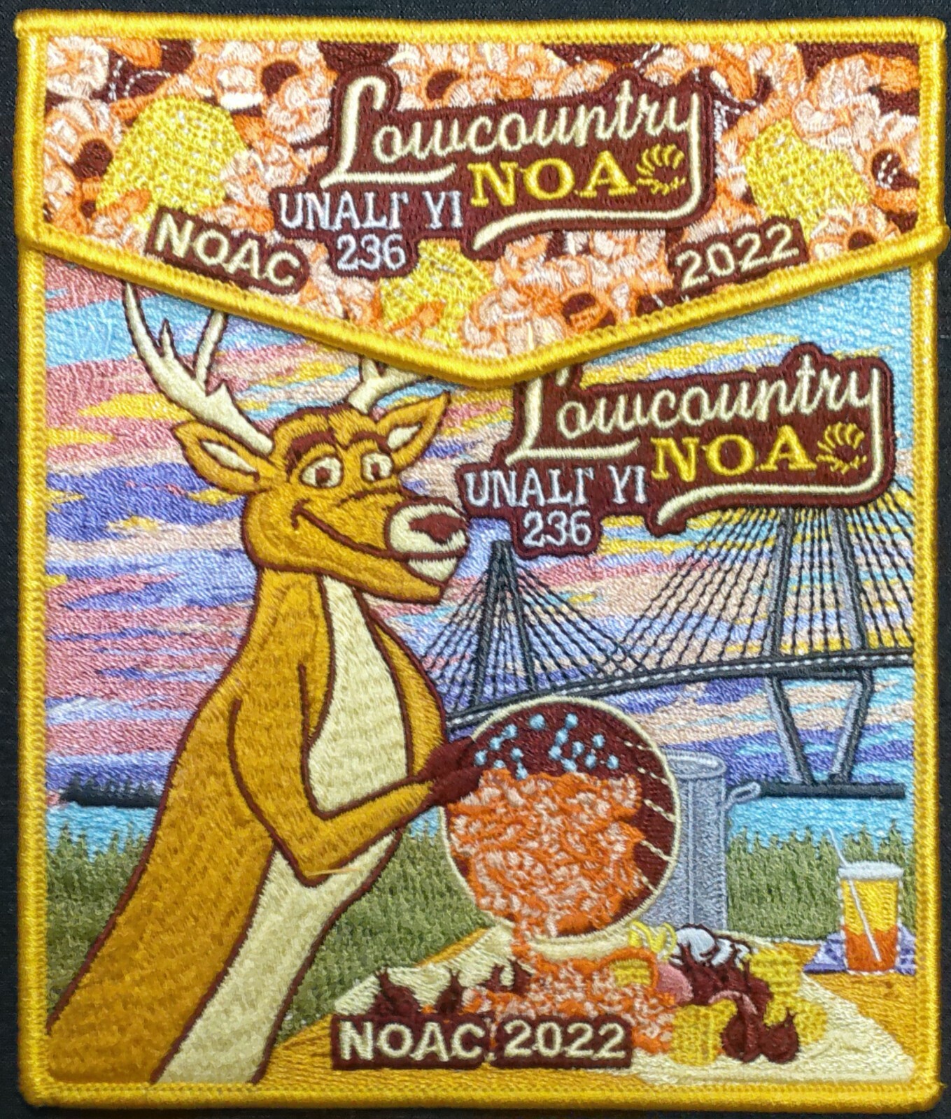 OA UNALI`YI LODGE 236 BSA COASTAL CAROLINA COUNCIL 2022 NOAC 2-PATCH DEER MINT