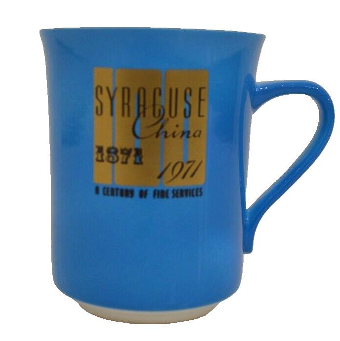 Vtg Syracuse China Syralite Coffee Cup Mug Blue Century Centennial  1871 - 1971