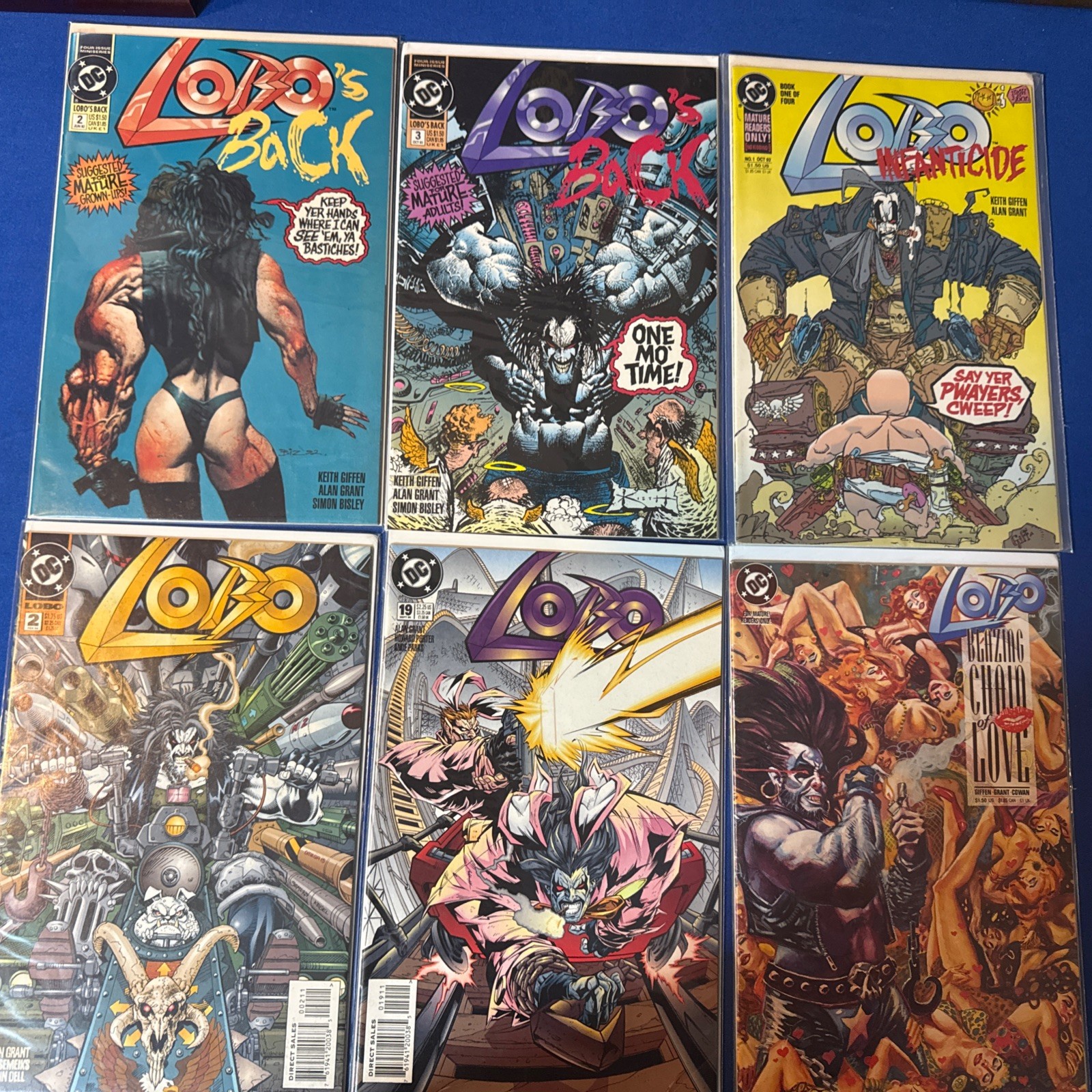 Lobo Mixed Lot Of 6: Lobo's Back #2, 3 Lobo #2, 19, Infanticide #1, More (1992) Lobo Mixed Lot Of 6: Lobo's Back #2, 3 Lobo #2, 19, Infanticide #1, More (1992)