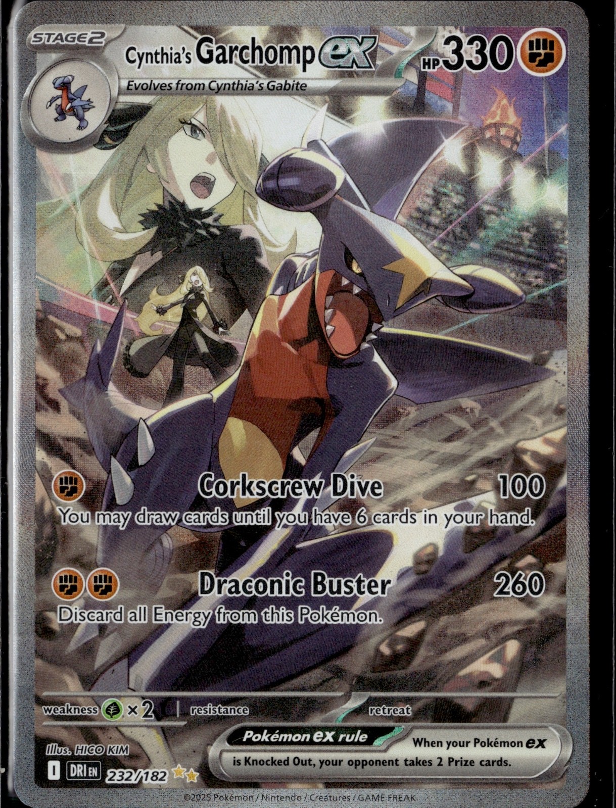 Cynthia\'s Garchomp ex Holo Special Illustration Rare Destined Rivals 232/182 NM