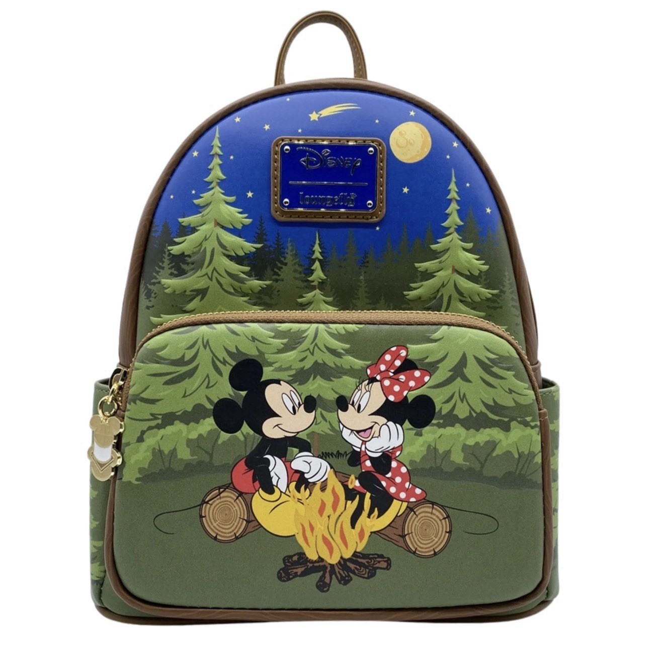 Disney Loungefly Mickey, Minnie & Friends Camping Scene Backpack/Wallet Set