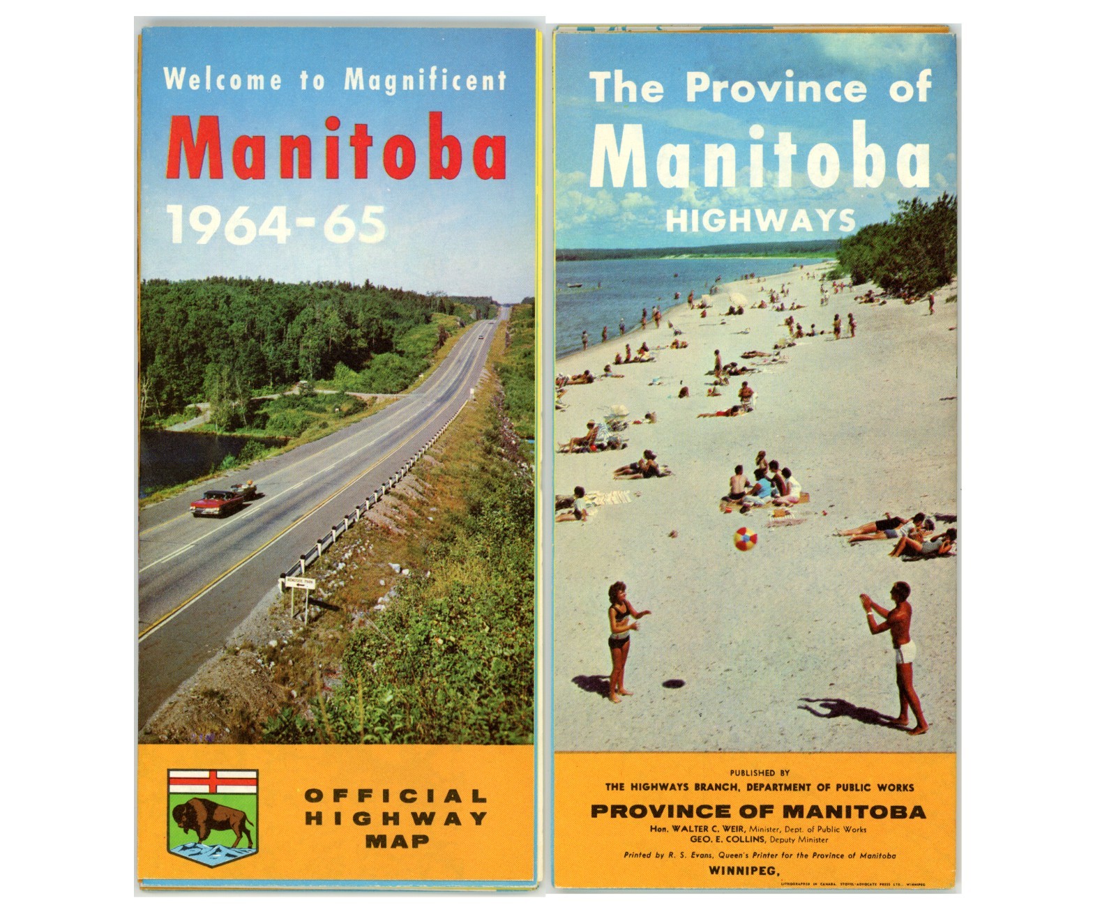 Vintage 1964-5 Manitoba, Canada Official Road Map Vintage 1964-5 Manitoba, Canada Official Road Map