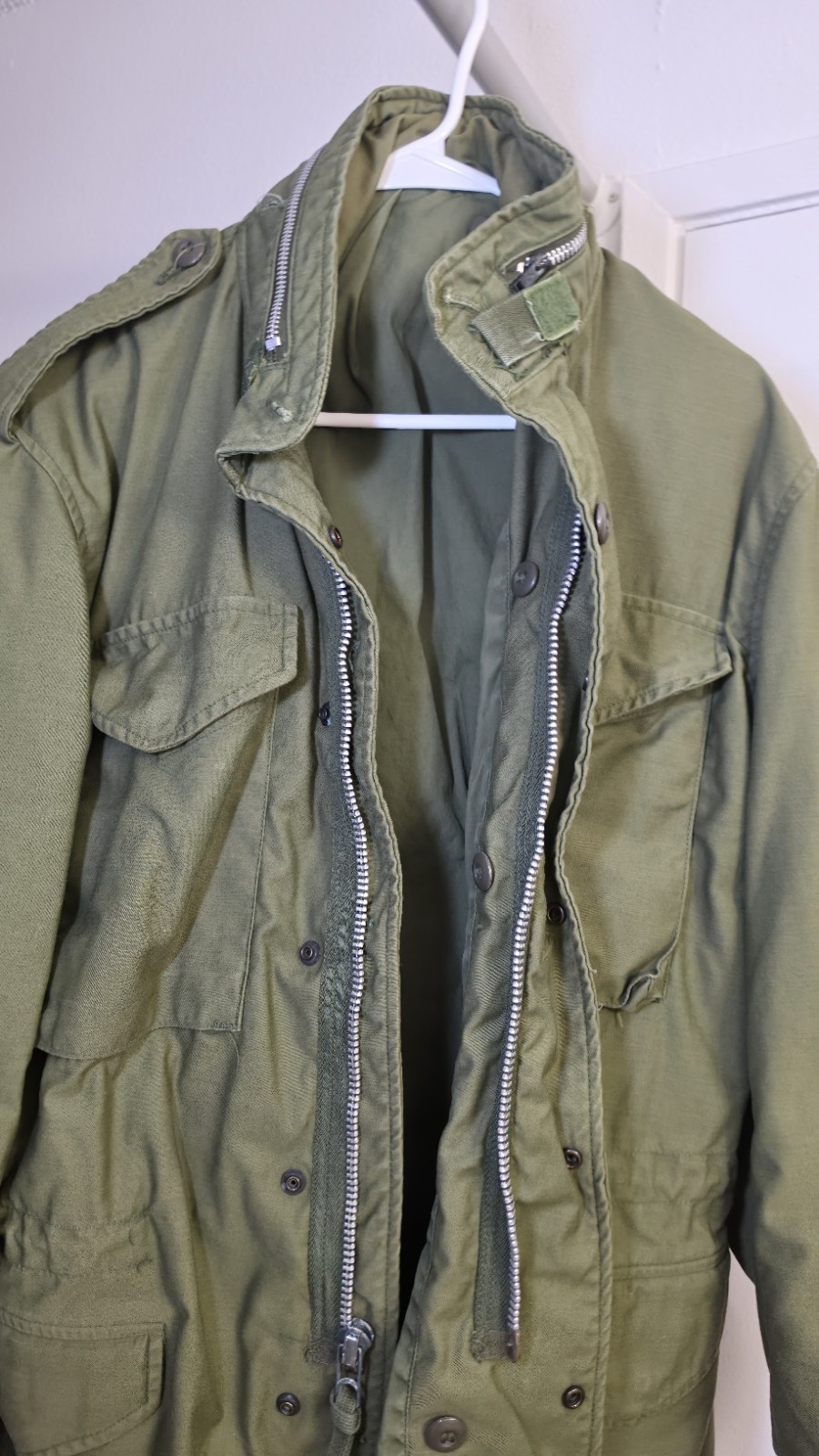 Vintage 1969 M-65 Field Jacket Small  Vietnam War OG-107 Silver Zipper M65 Coat