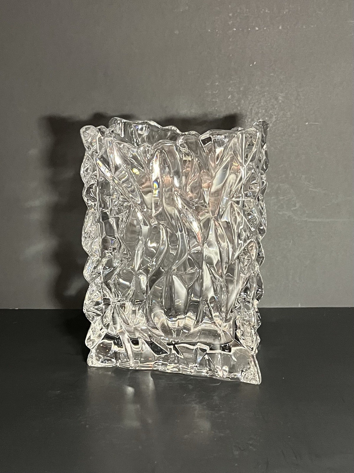 Vintage Rosenthal Studio Line Crystal Paper Bag Vase Tapio Wirkkala 6.5