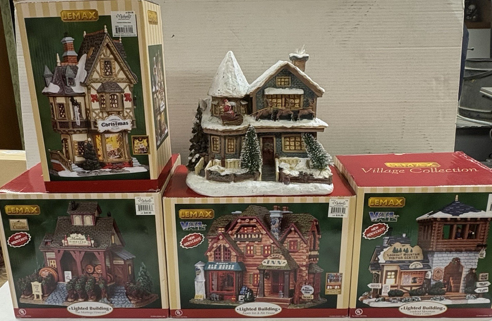 Michaels Christmas Villages Lot Of 5 Pre-owned 