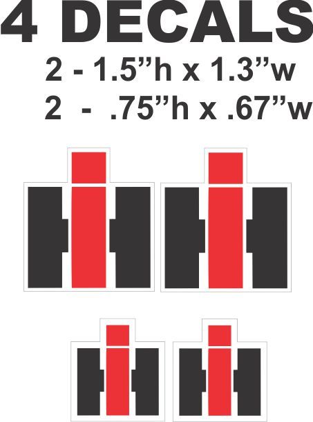 4 IH International Harvester Tractor Die Cut Vinyl Decals
