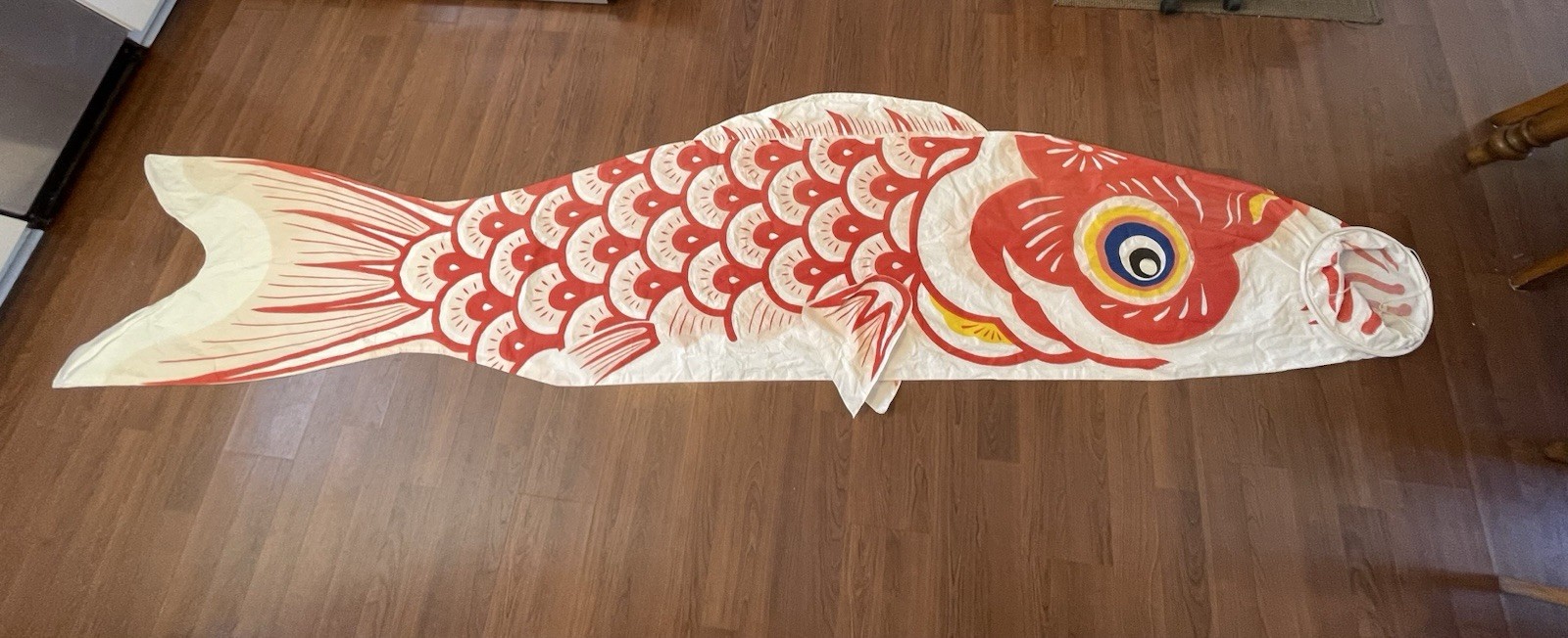 Vintage 1950/60s Koinobori Carp Fish Wind Streamer All Cotton Made In Japan 12\'