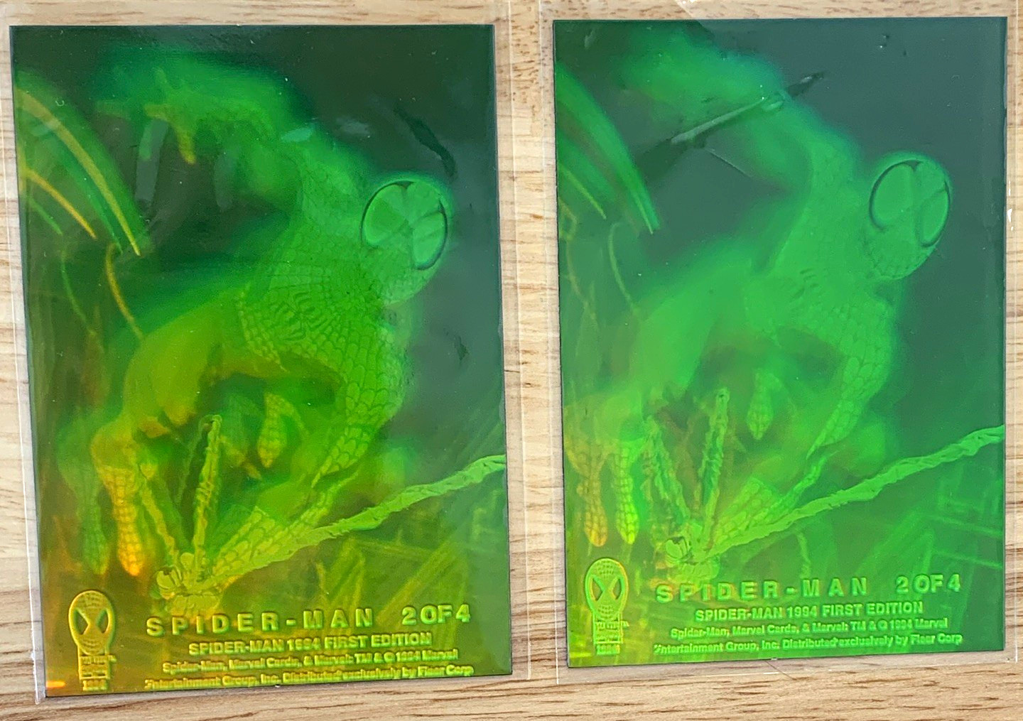 1994 Fleer Spider-Man 3D Holo First Edition #2 of 4 - 2 Cards/1 Price
