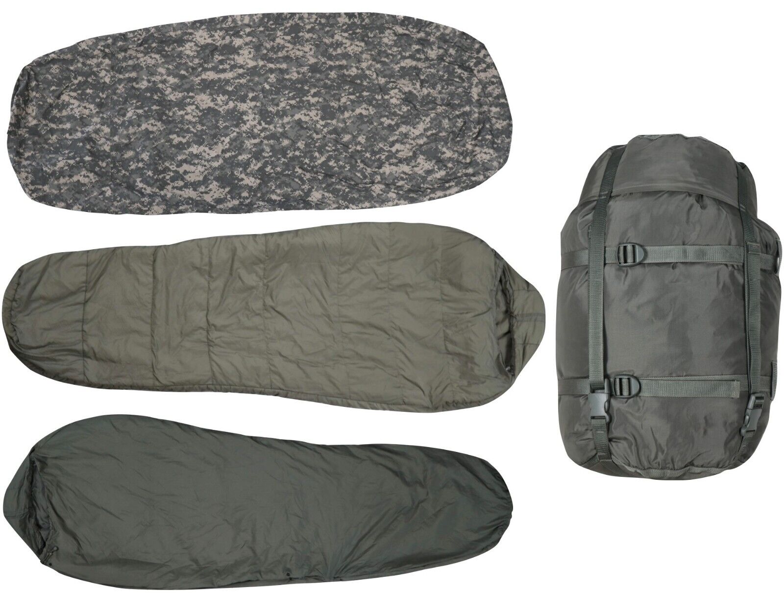 Complete MSS Modular Sleep System w Sleeping Bags Bivy Cover and Stuff Sacks