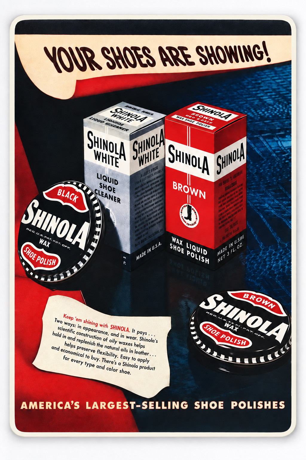 1948 SHINOLA SHOE POLISH WAX Vintage Classic Ad Reproduction Fridge Magnet 2x3 1948 SHINOLA SHOE POLISH WAX Vintage Classic Ad Reproduction Fridge Magnet 2x3