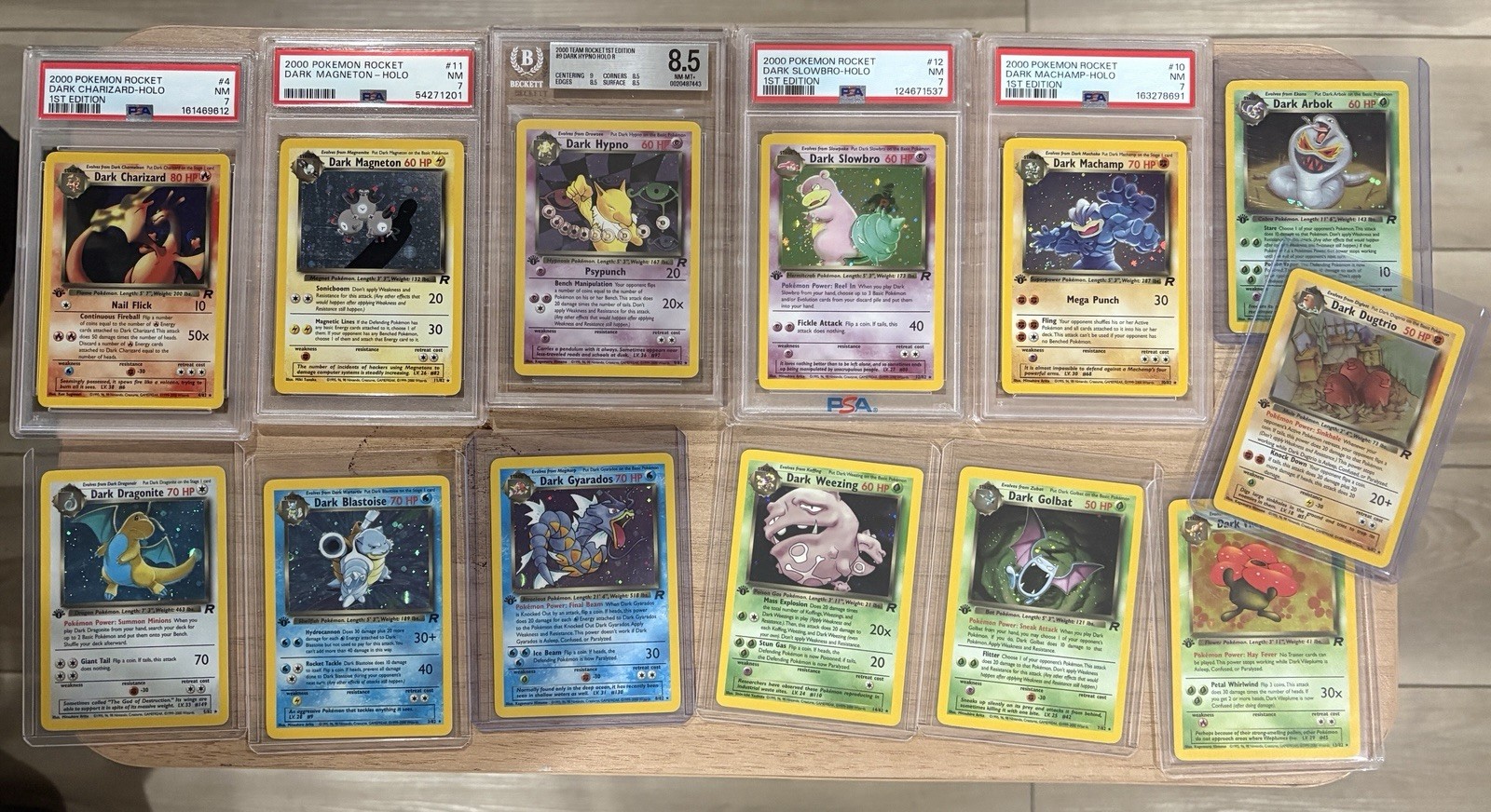 💫2000 Pokemon Team Rocket 1st Edition Complete Holo Set 1-14 + 83 PSA BGS NM