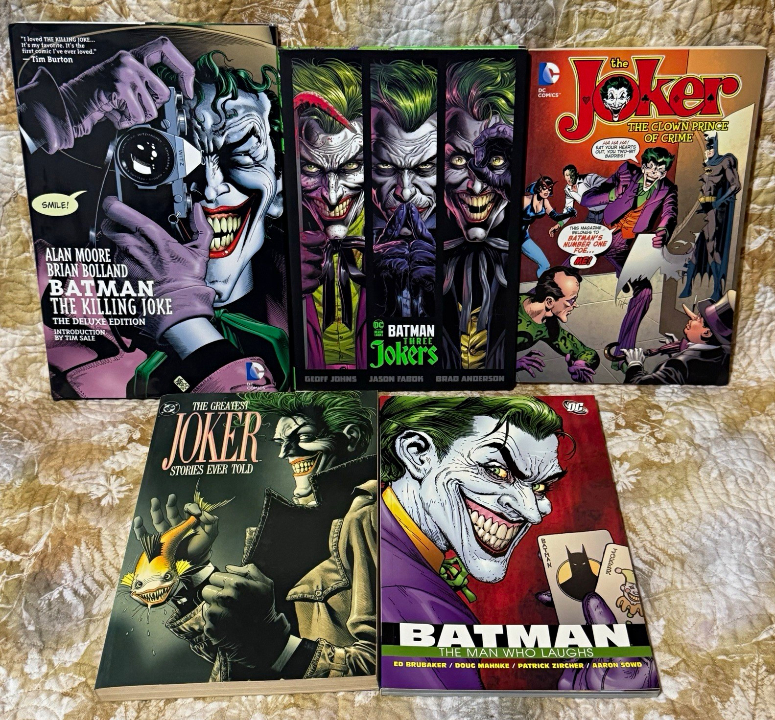 Joker Batman 5 Book Lot Killing Joke Deluxe HC Three Jokers Clown Prince Crime Joker Batman 5 Book Lot Killing Joke Deluxe HC Three Jokers Clown Prince Crime