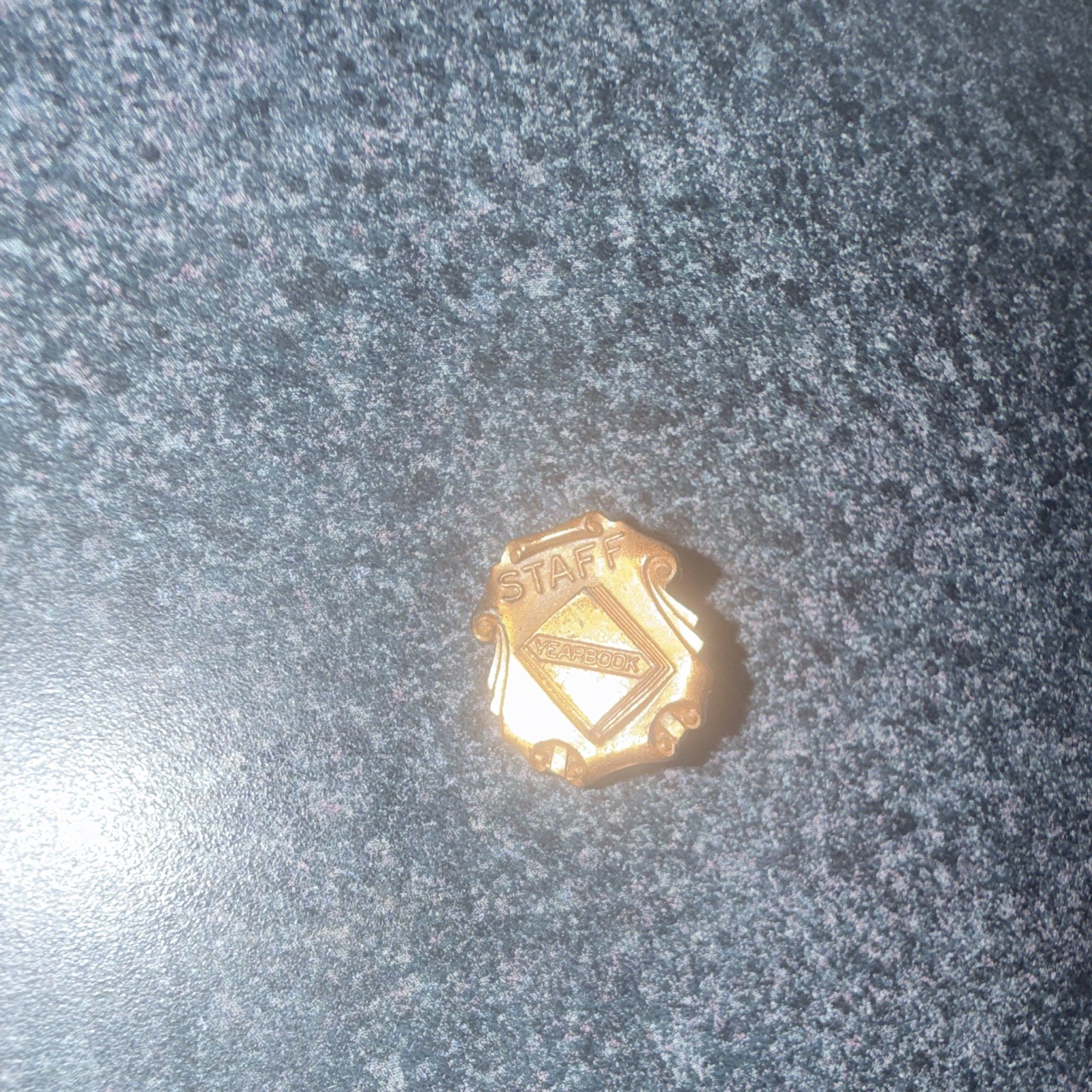 Vintage High School Yearbook Staff Award Pin Gold Tone