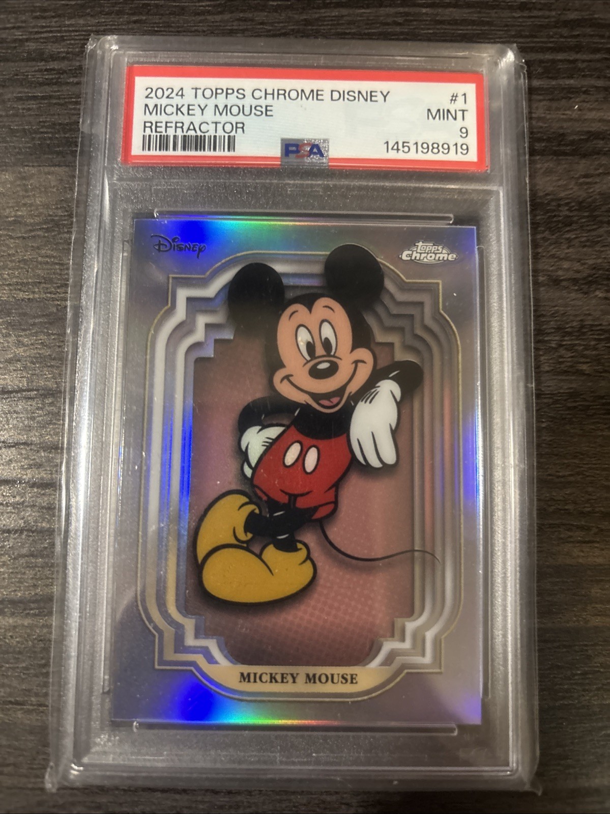 2024 Topps Chrome Disney #1 Mickey Mouse PSA 9 Refractor