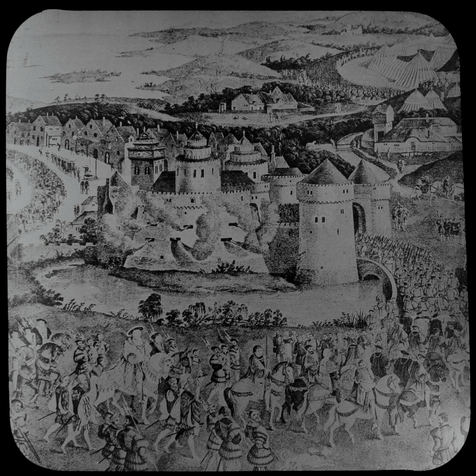 ANTIQUE JV Magic Lantern Slide THE FIELD OF THE CLOTH OF GOLD C1890 ILLUSTRATION