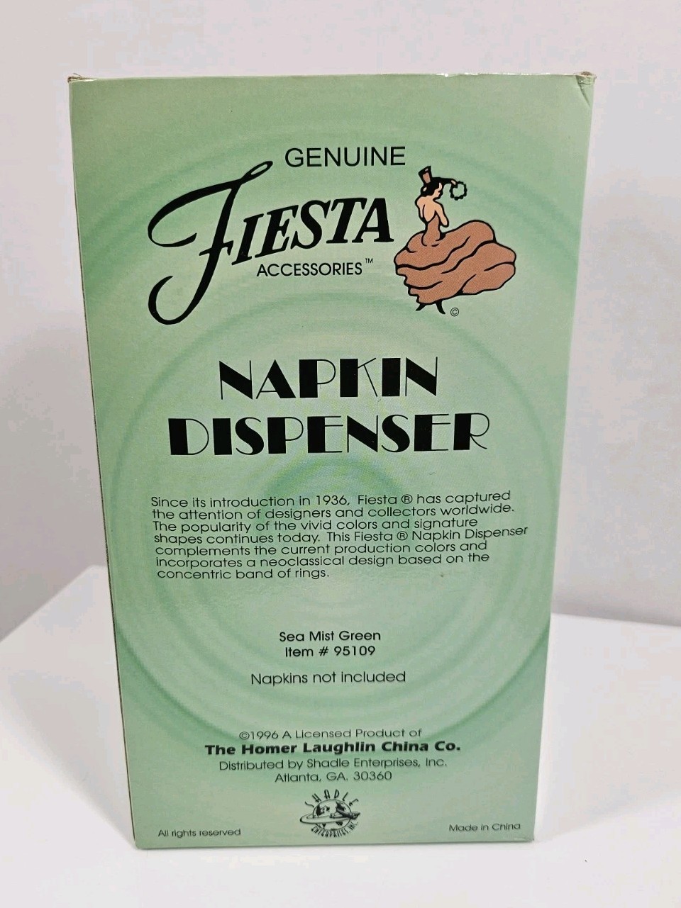 Fiesta Sea Mist Green Napkin Dispenser In Box 1996 Fiestaware Retired