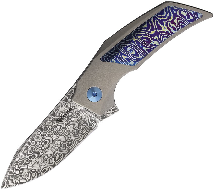 Reate Knives T2500 Framelock Titanium & Timascus Folding Damasteel Knife 259