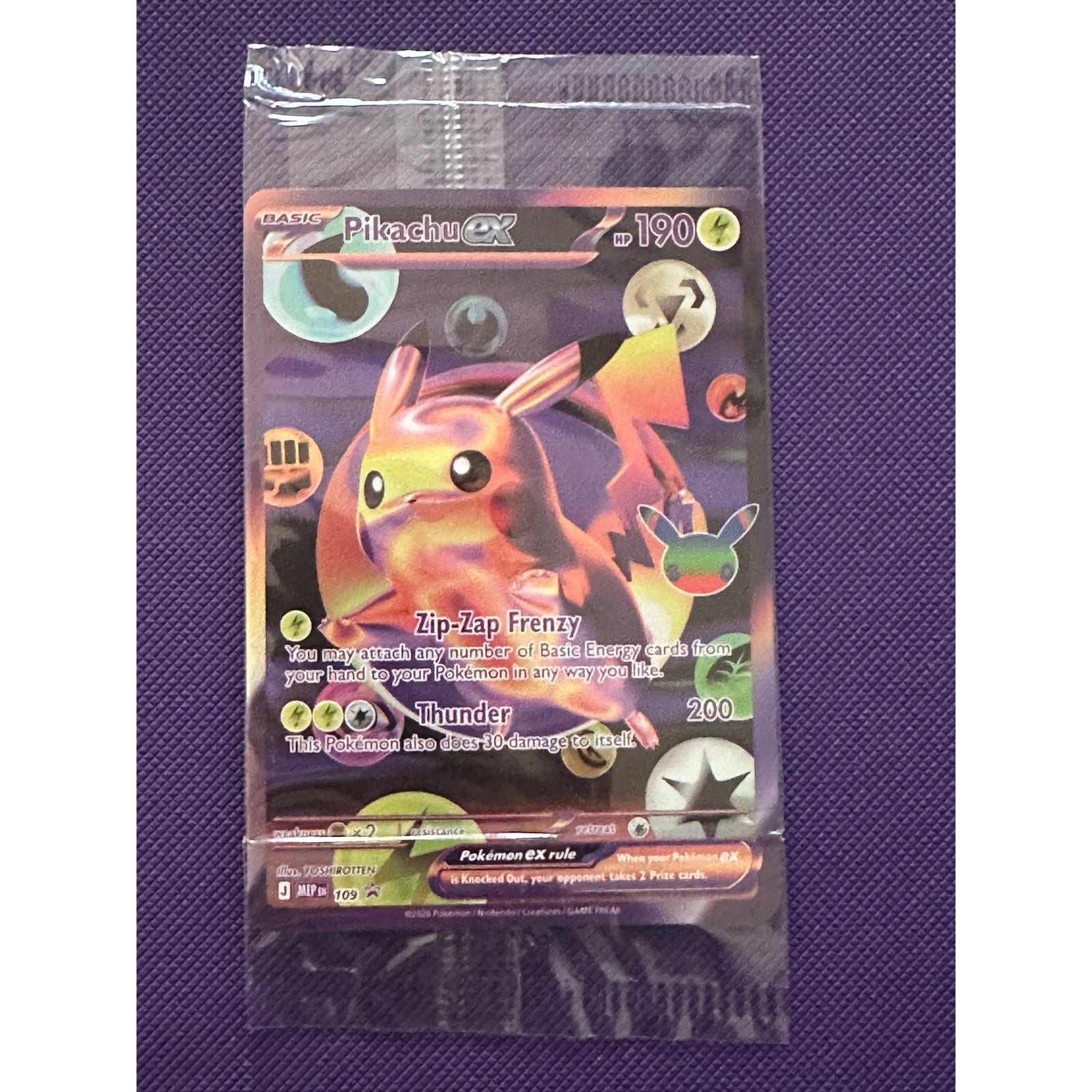 Pikachu ex 109 (Nightime Pika)  30th Celebration Sealed Promo