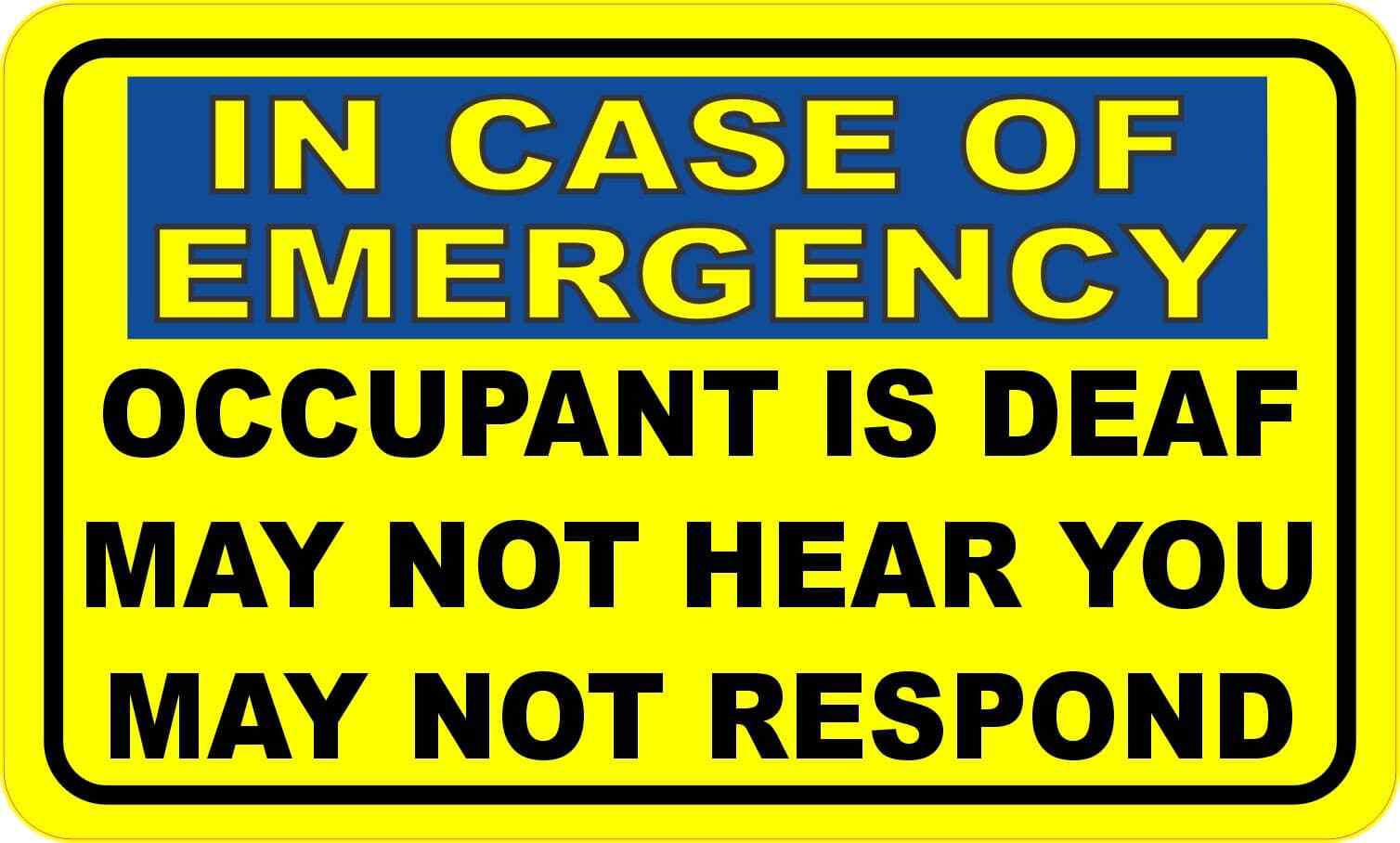 StickerTalk Occupant is Deaf Vinyl Sticker, 5 inches x 3 inches