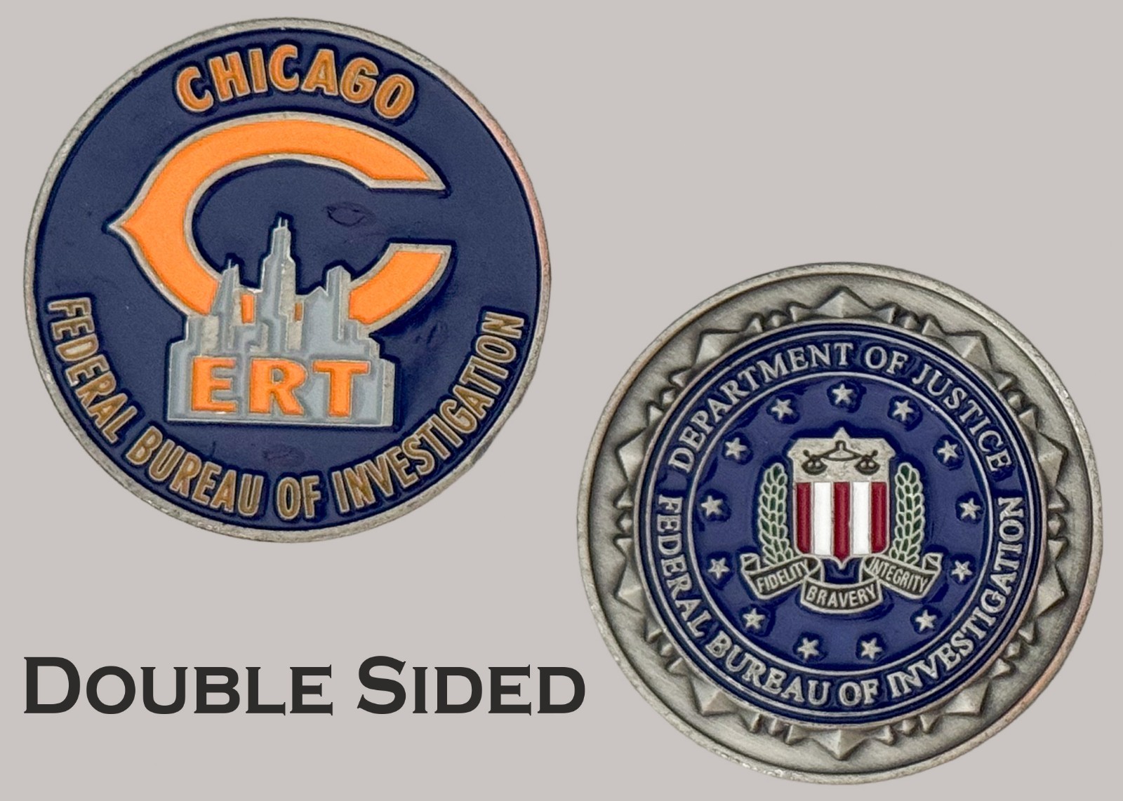 FBI Chicago ERT Emergency Response Team Double Sided Challenge Coin  J#49