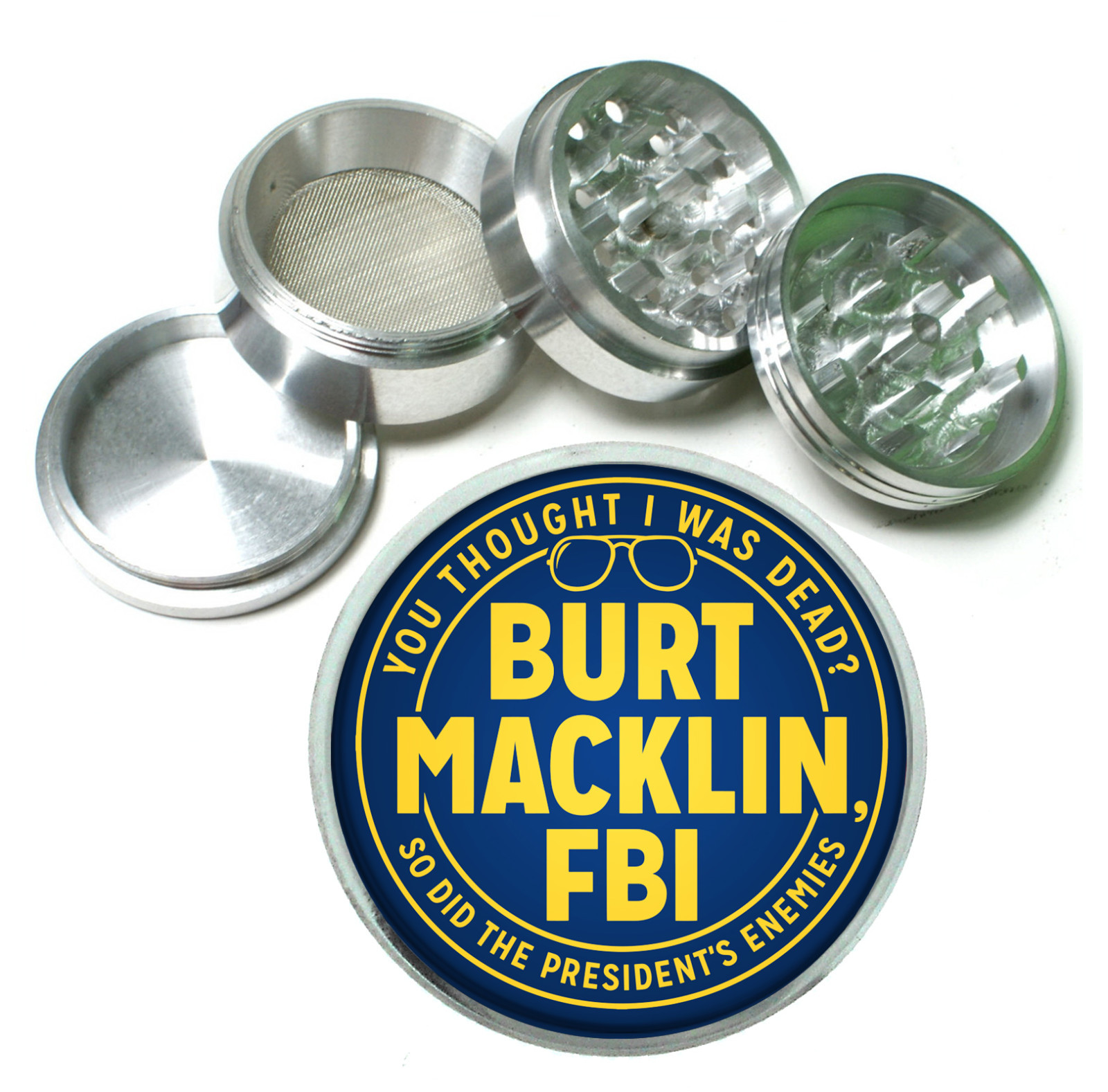 Burt Macklin Rs1 metal Herb Grinder 4 Piece Hand Mueller