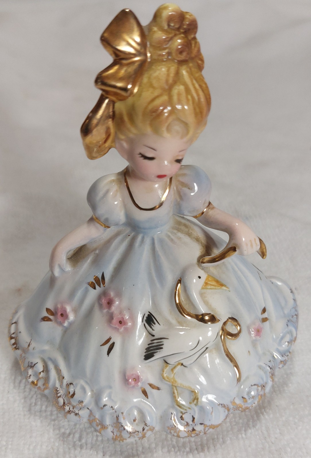 VTG Josef Originals Baby Shower Series Girl Blue Gown Pink Flowers Stork (READ) VTG Josef Originals Baby Shower Series Girl Blue Gown Pink Flowers Stork (READ)