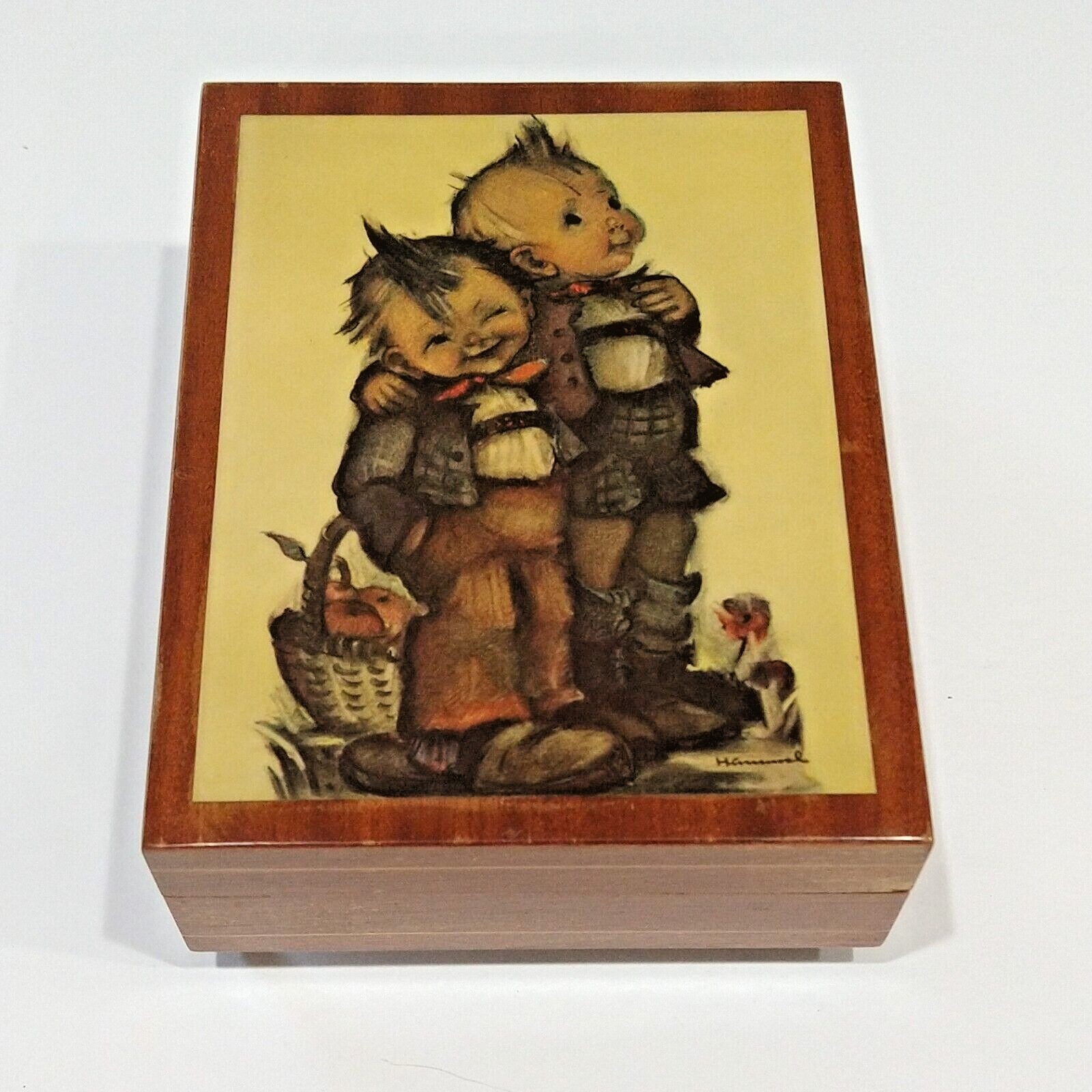 Vtg ITALY WOOD MUSIC BOX SWISS MOVEMENT Kids Musical box