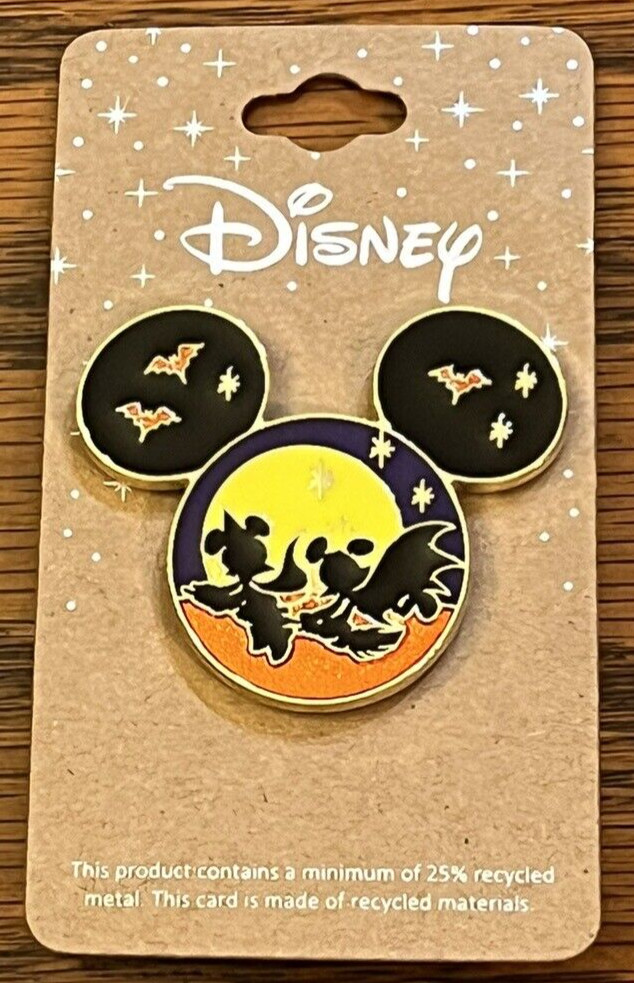 DISNEY'S MICKEY MOUSE HALLOWEEN SILHOUETTE BATS SCENIC ENAMEL PIN