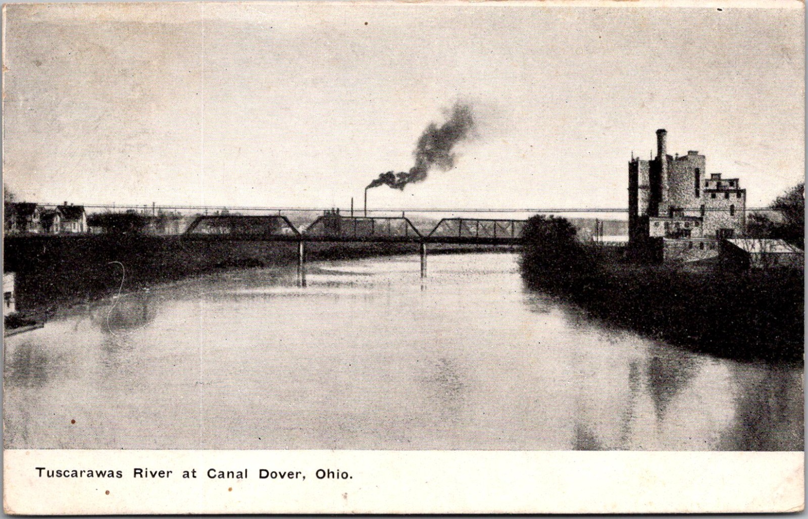 Tuscarawas River at Canal Dover OH 1909 Vintage Postcard TP12-11