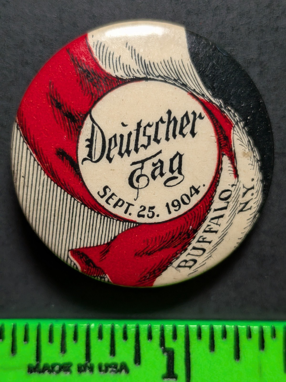 Vintage 1904 German Day Buffalo New York Pinback Pin
