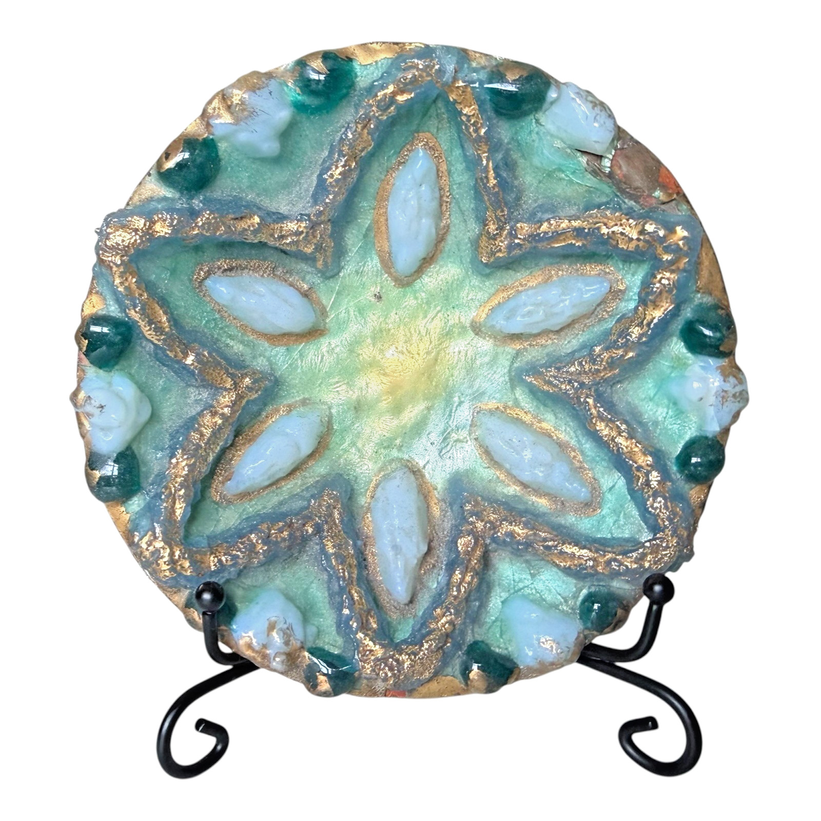 Vintage Duban Christel Limoges French MCM Enamel Art Dish - Star Pattern, 4.5” Vintage Duban Christel Limoges French MCM Enamel Art Dish - Star Pattern, 4.5”