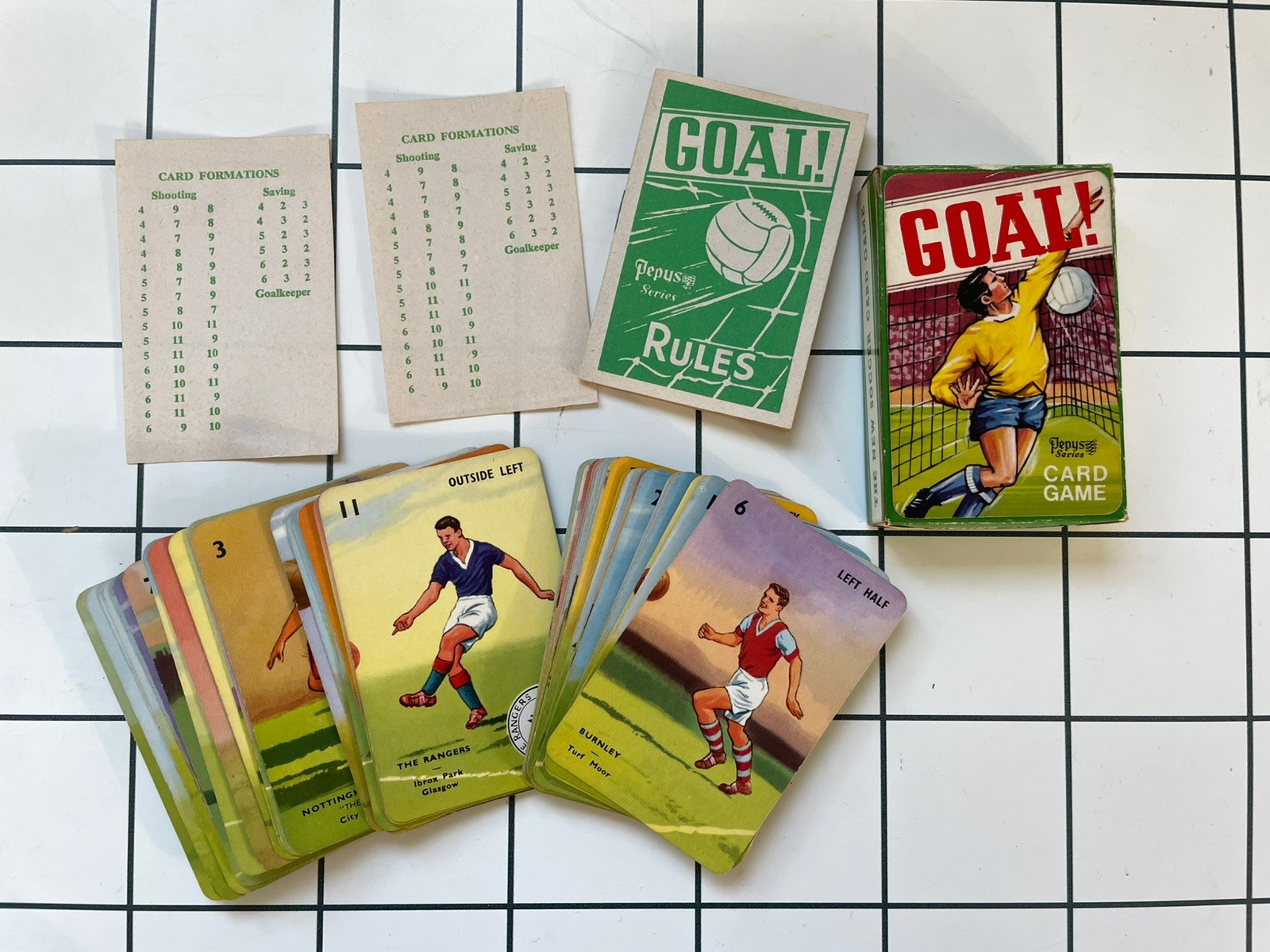 Vintage 1964 Pepys Goal The Soccer Card Game 2nd Edition Complete