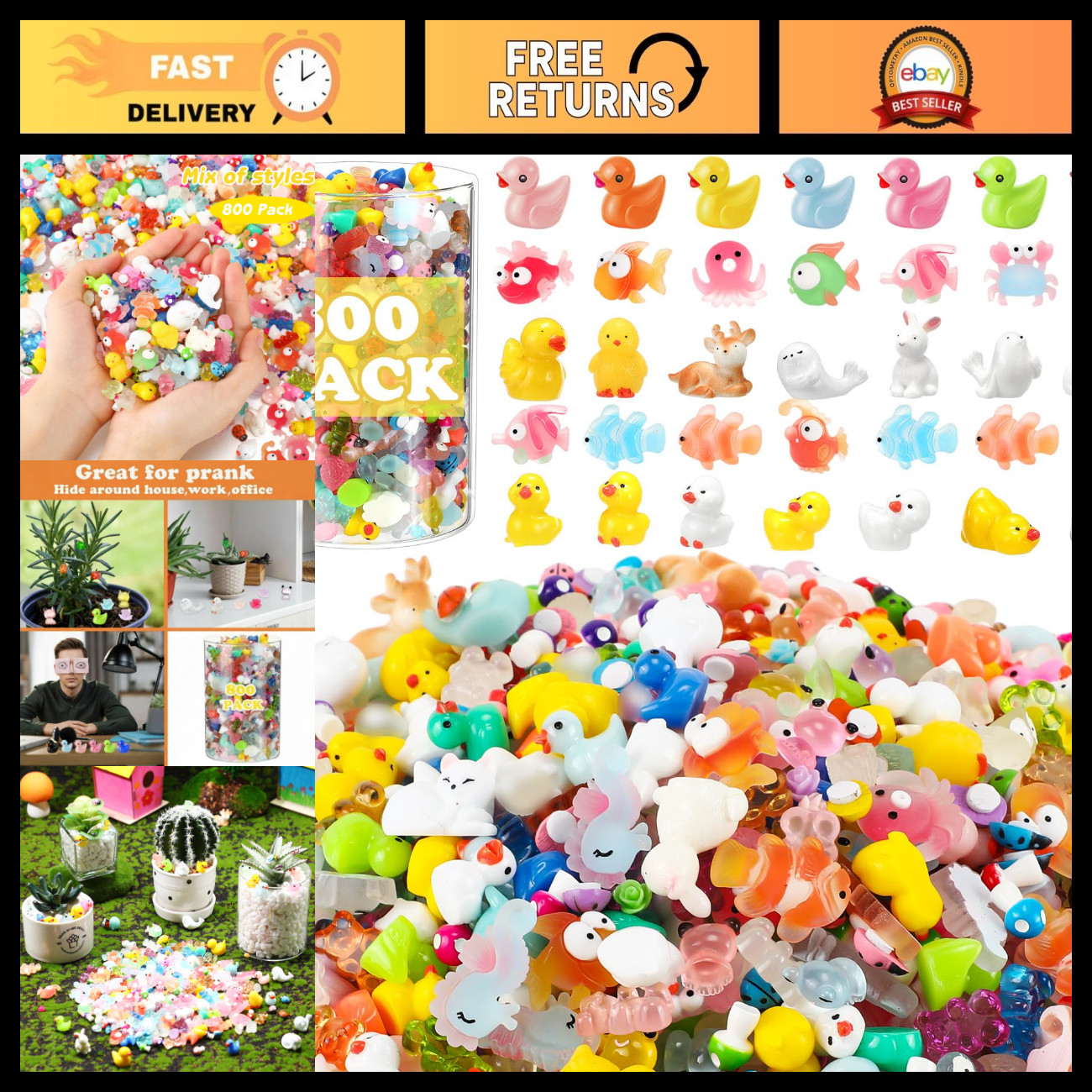 800 Pcs Mini Resin Animal Figures - Tiny Garden Accessories for Crafts & Decor 800 Pcs Mini Resin Animal Figures - Tiny Garden Accessories for Crafts & Decor