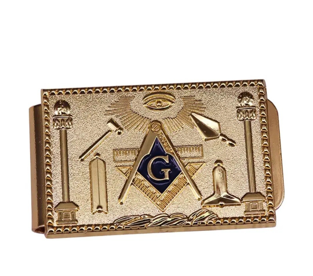 Golden Masonic Money Clip