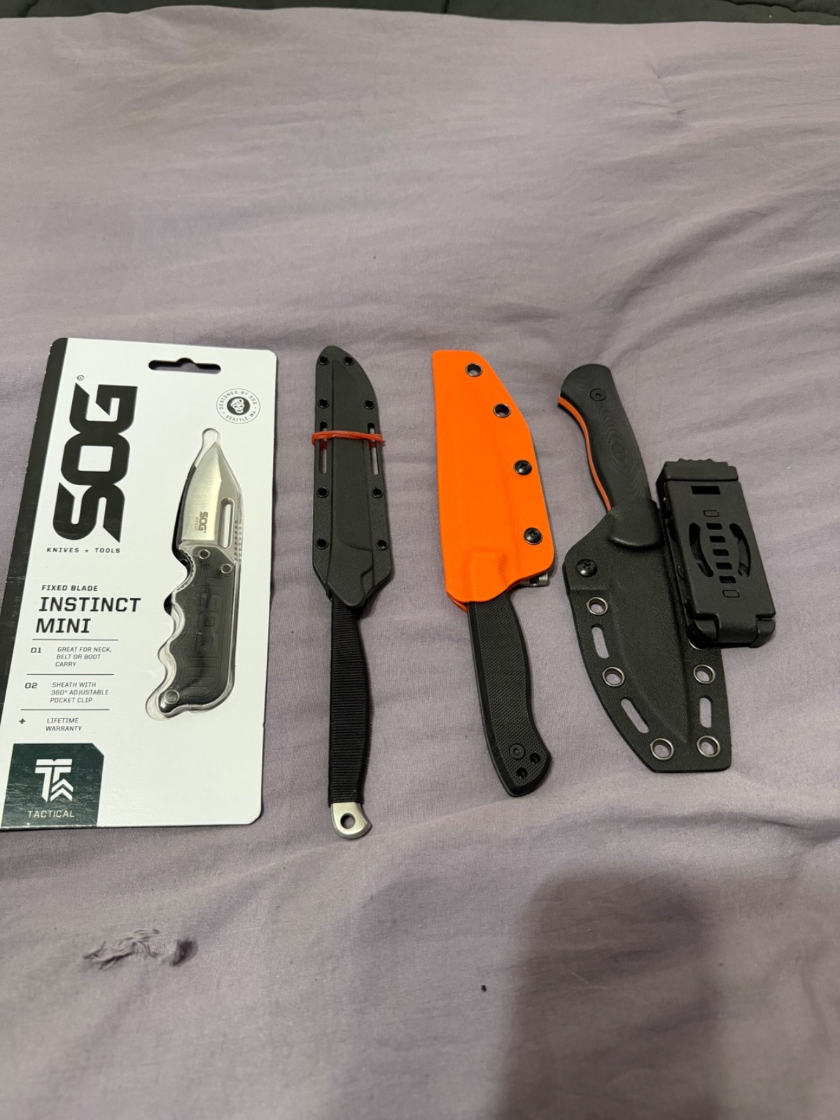 lot of 4 fixed blade knife cold steel sog mkc ba kor