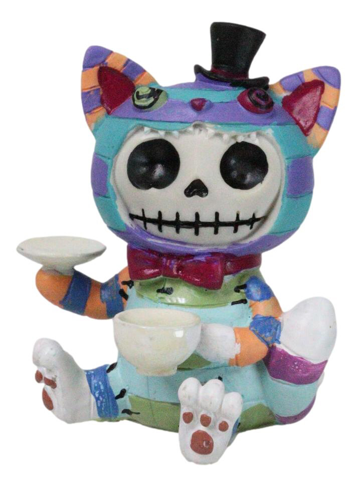 Furry Bones Whimsical Wonderland Cheshire Cat Alice Skeleton Figurine Furrybones