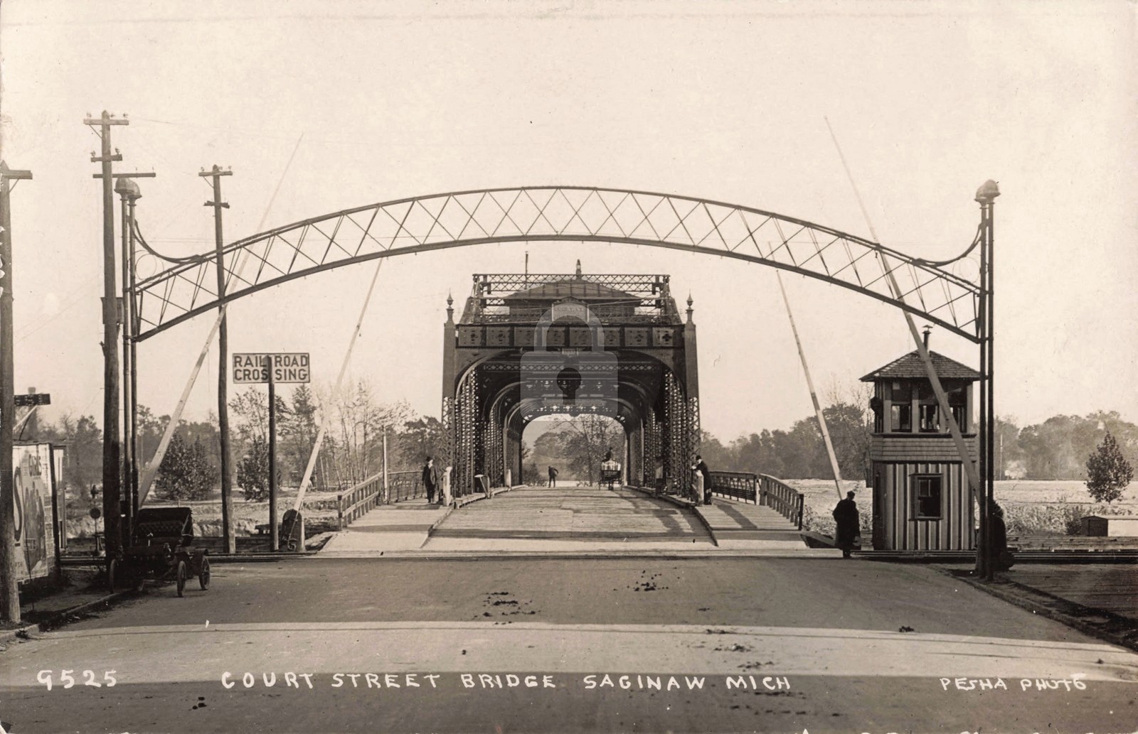 Court Street Bridge Saginaw MI Michigan RPPC Photo Postcard COPY Court Street Bridge Saginaw MI Michigan RPPC Photo Postcard COPY