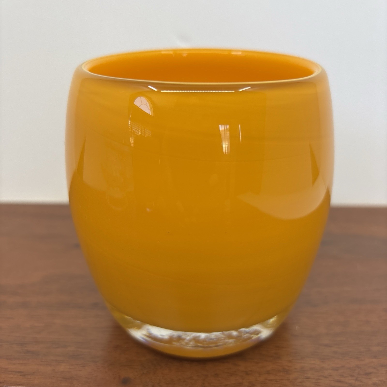GlassyBaby Pre-Triskelion Orange Glass Votive Candle Holder Retired