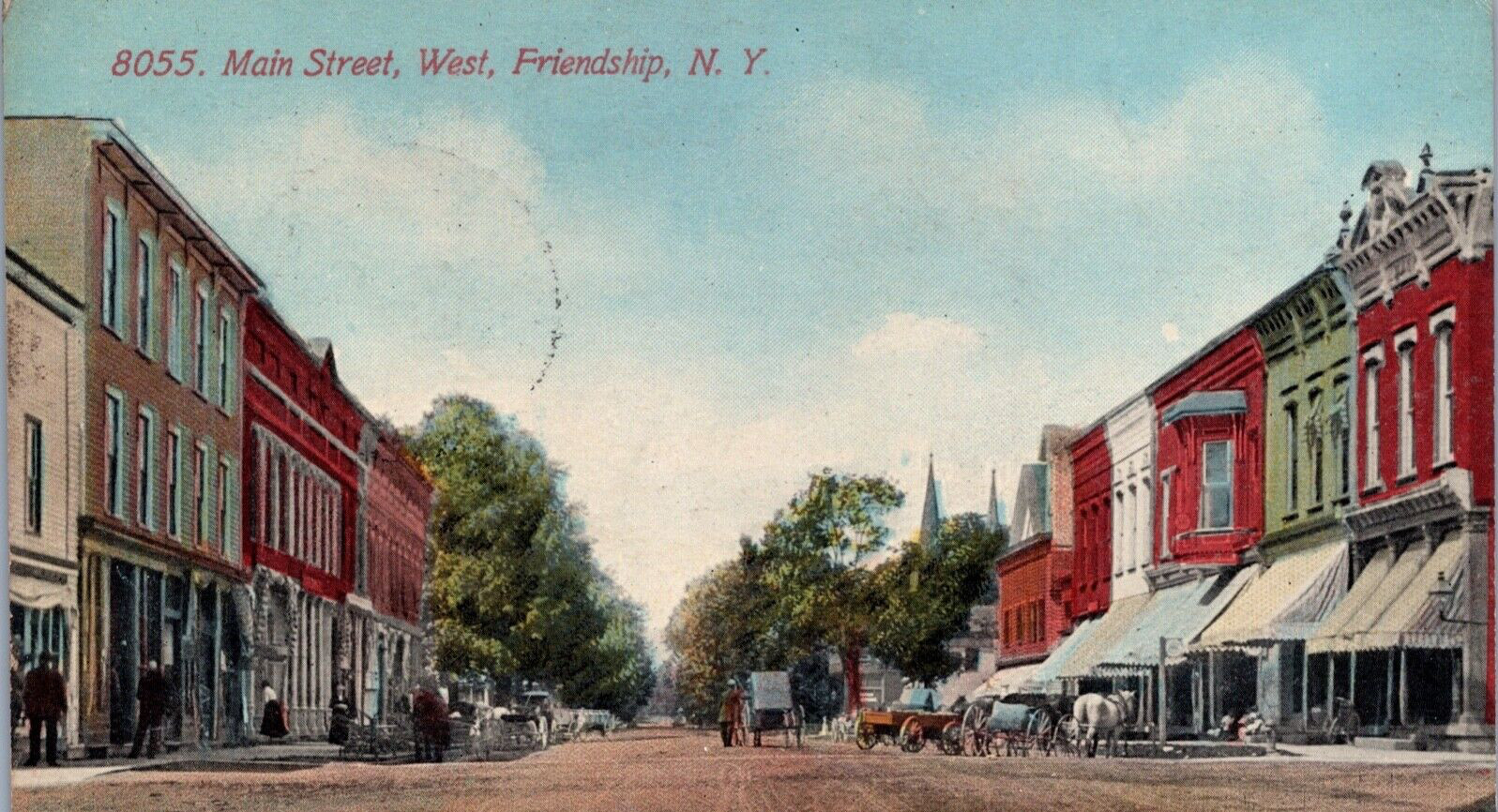 Postcard c1912 Main Street West, Friendship N.Y. Horse and Buggies Postcard c1912 Main Street West, Friendship N.Y. Horse and Buggies