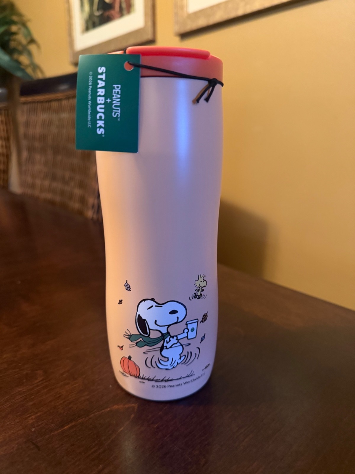 Starbucks x Peanuts 2026 Snoopy 16 oz Stainless Steel Tumbler Keychain IN HAND Starbucks x Peanuts 2026 Snoopy 16 oz Stainless Steel Tumbler Keychain IN HAND