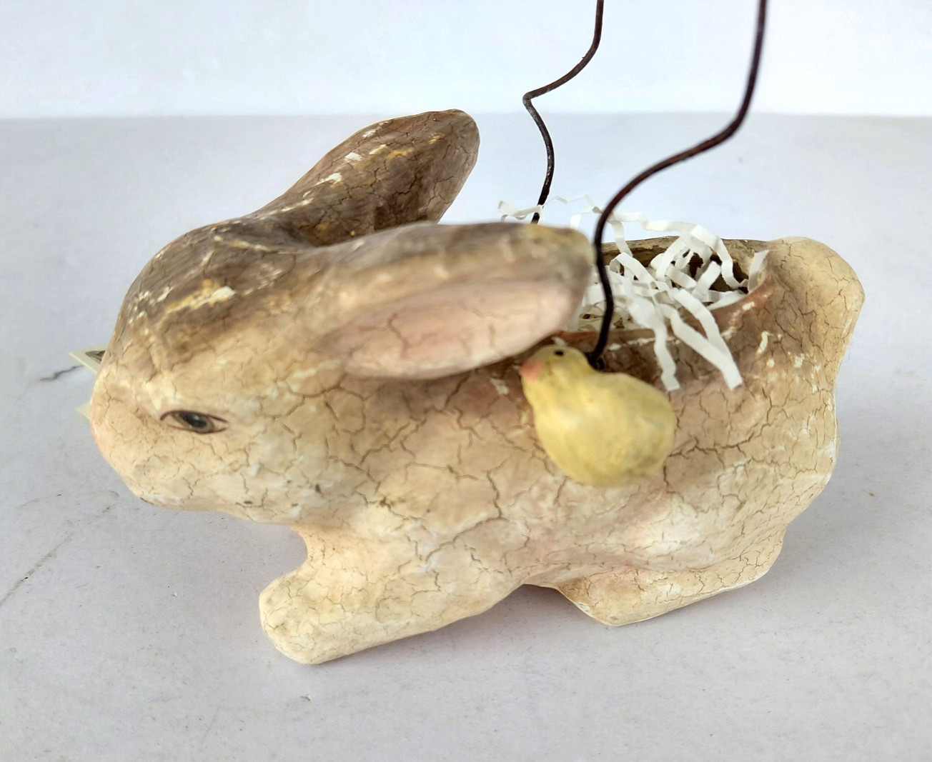 Vintage Bethany Lowe Bunny Rabbit Paper Mache Bucket Basket NOS 5 Vintage Bethany Lowe Bunny Rabbit Paper Mache Bucket Basket NOS 5