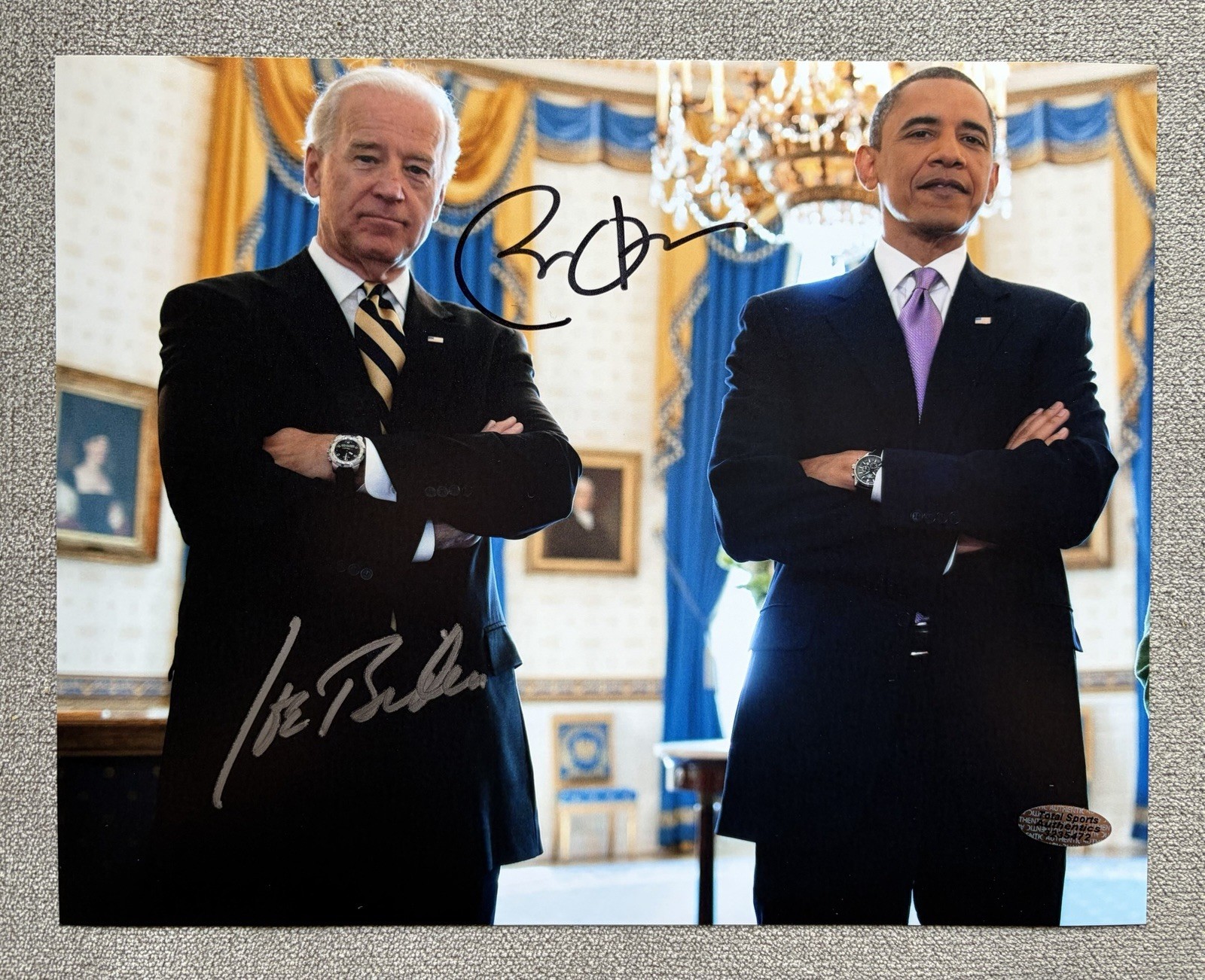 Presidents Barack Obama & Joe Biden Dual Signed/Autographed 8x10 Photo W/ COA