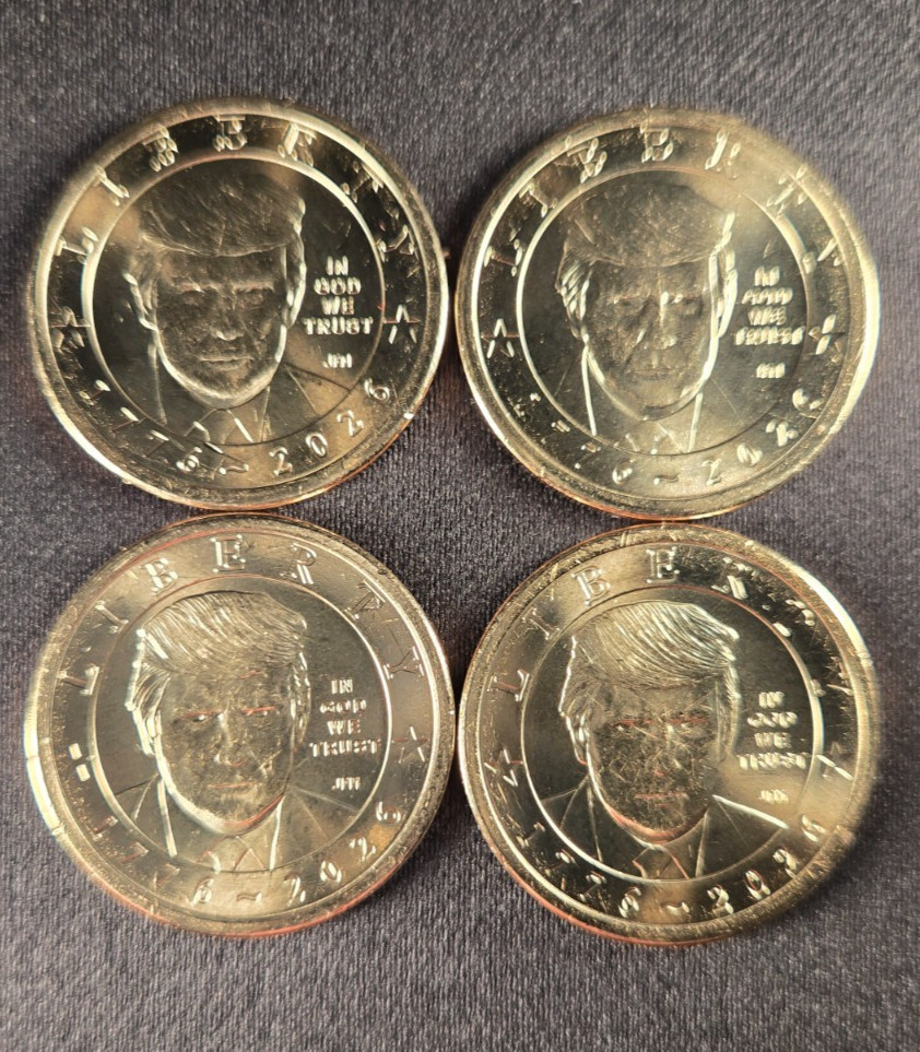 LOT OF 4: 2026 P President Donald Trump $1 Dollar Coins Semiquincentennial 250th