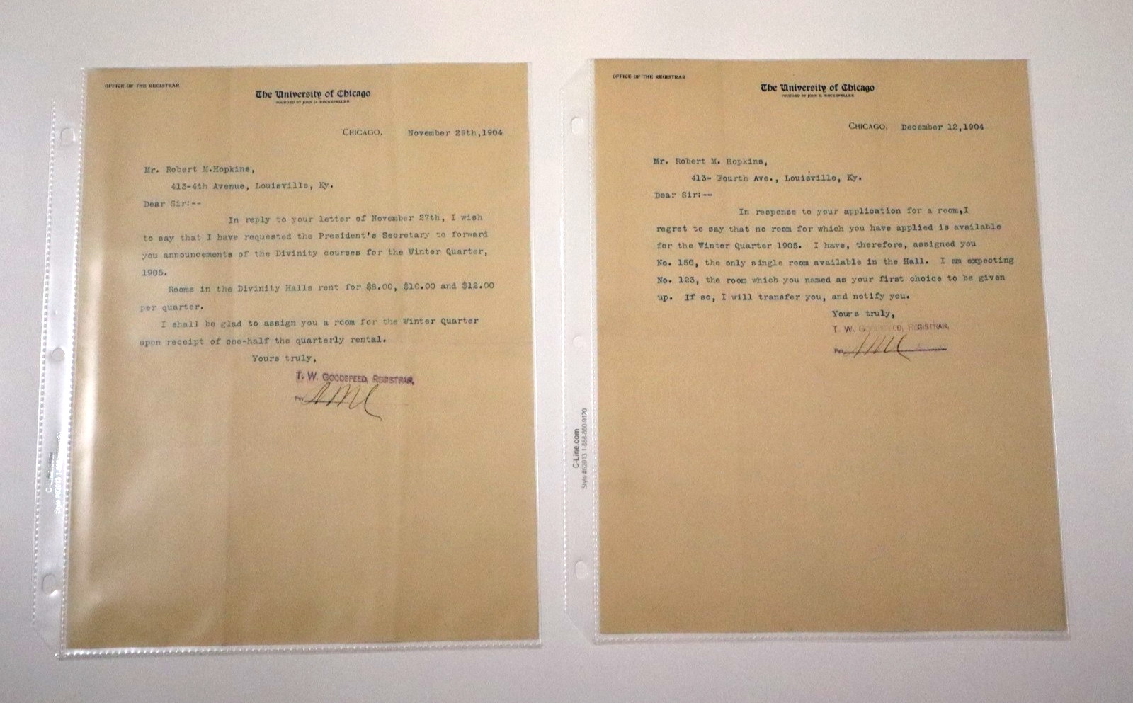 CHICAGO The University of Chicago Office Of  Registrar Antique Letterheads 1904