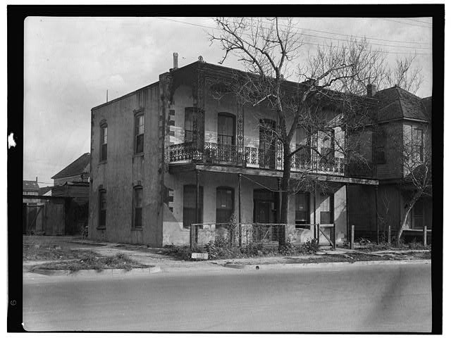 Historic American Buildings Survey 1900s Two-Story Balcony House Street View