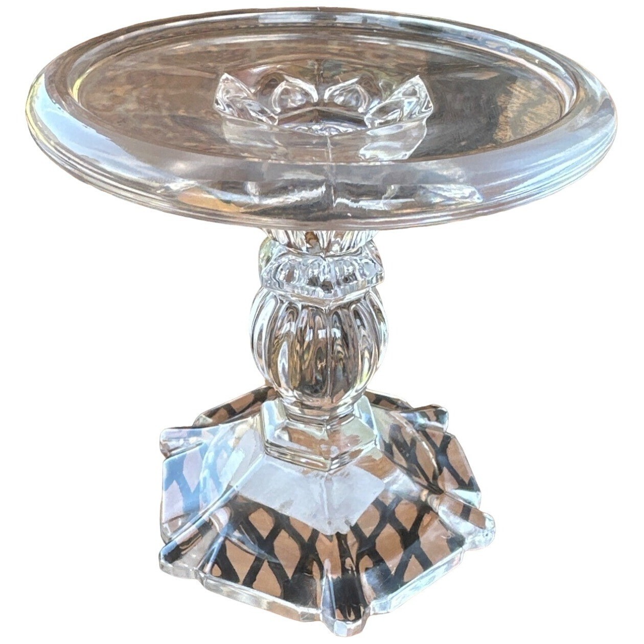 Crystal Clear Glass Candleholder Tapered Candle 4.5