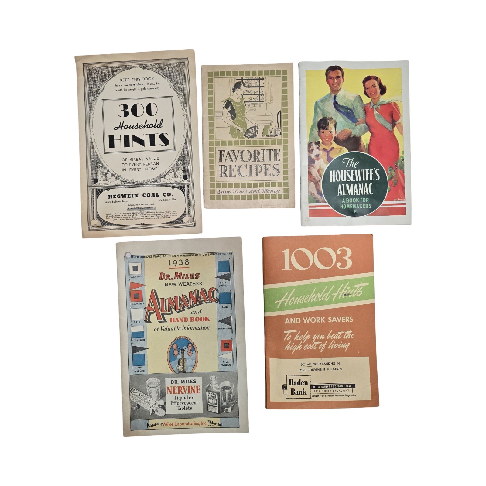 Vintage Household Hints Booklet Lot Recipes Advertising Ephemera 1930s - 60s